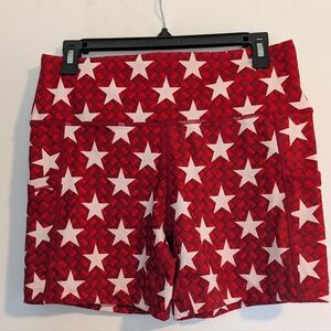 Red Star Patterned Women's Shorts
